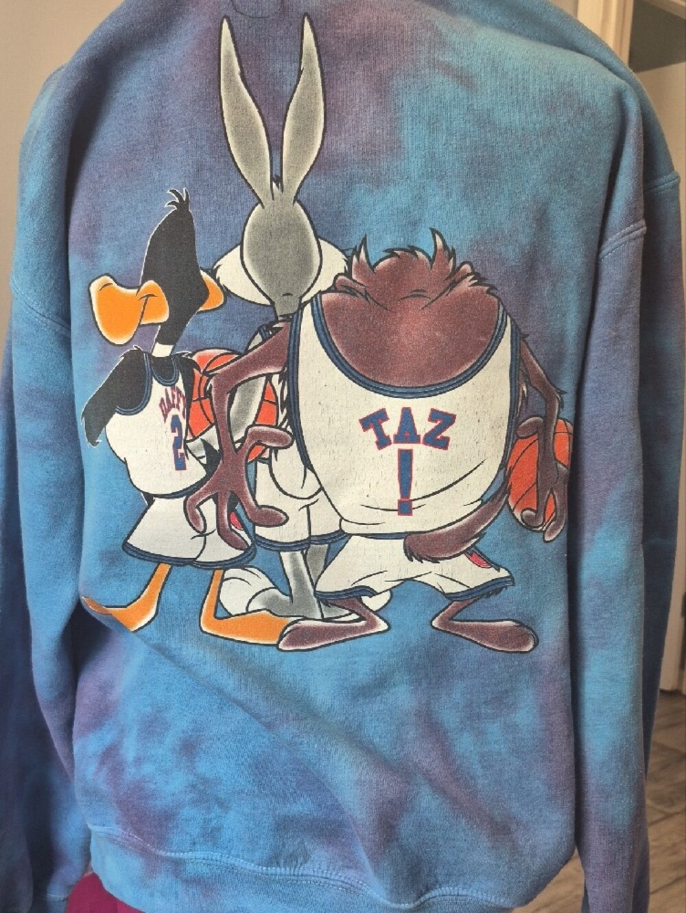 Blue Space Jam Graphic Crewneck Sweatshirt - Bugs Bunny, Taz & Daffy - Picture 2 of 2